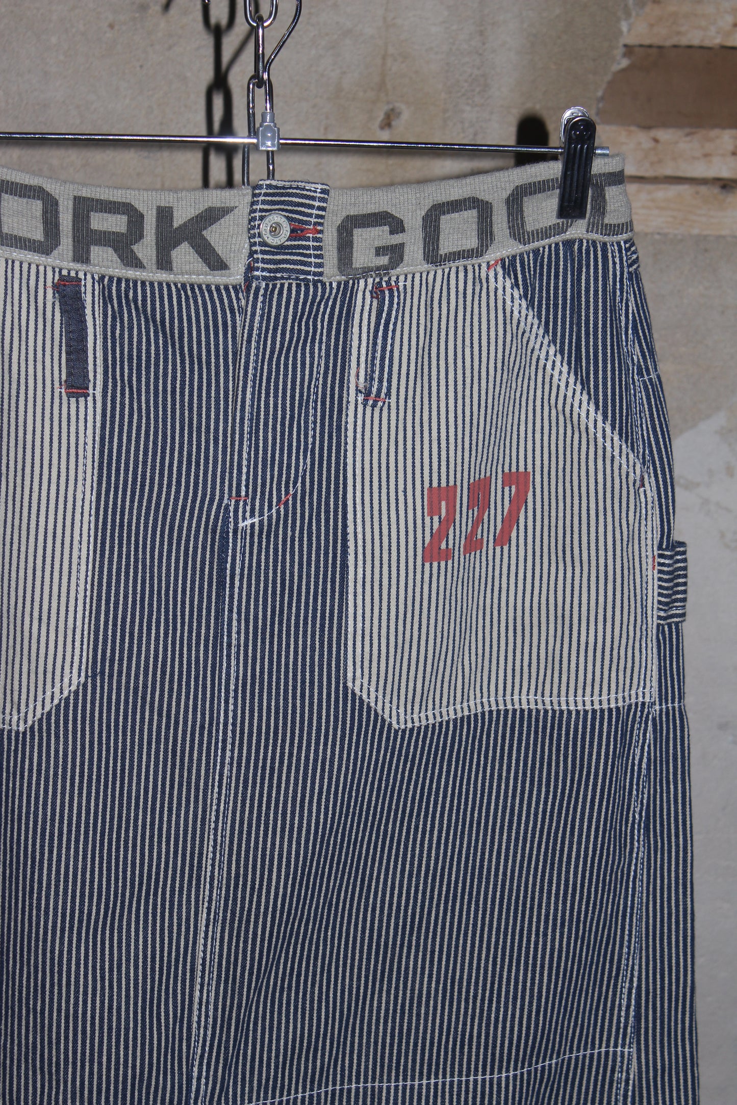 OLD BETTY'S PINSTRIPE MIDI SKIRT