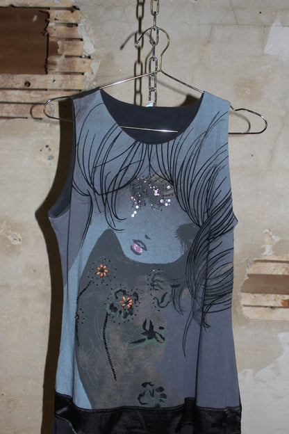 EURO LABEL GRAPHIC MINI DRESS