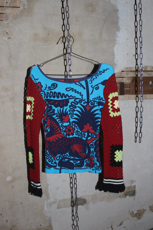 CUSTO BARCELONA CROCHET GRAPHIC TEE