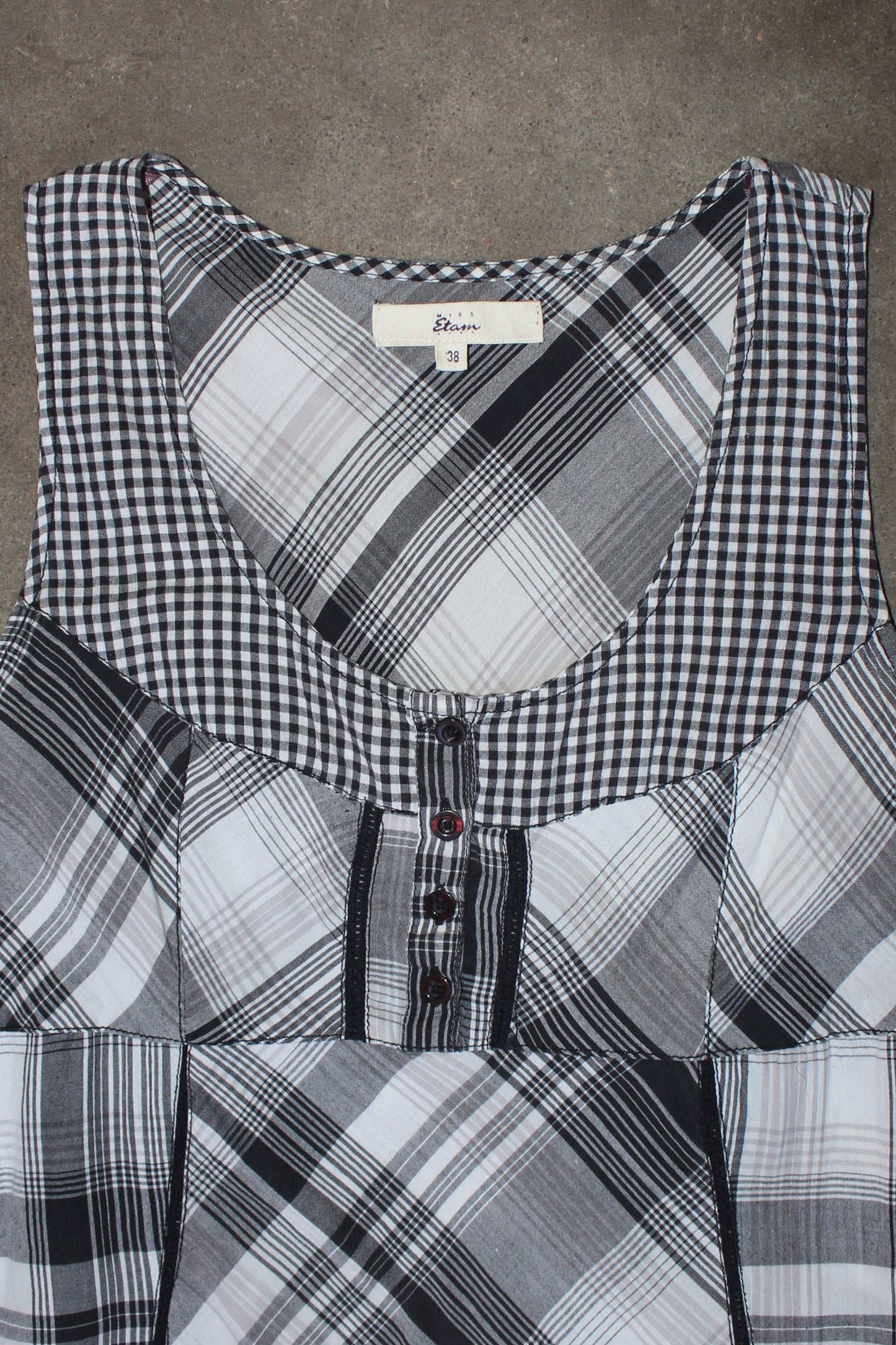 FRENCH LABEL PLAID MINI DRESS