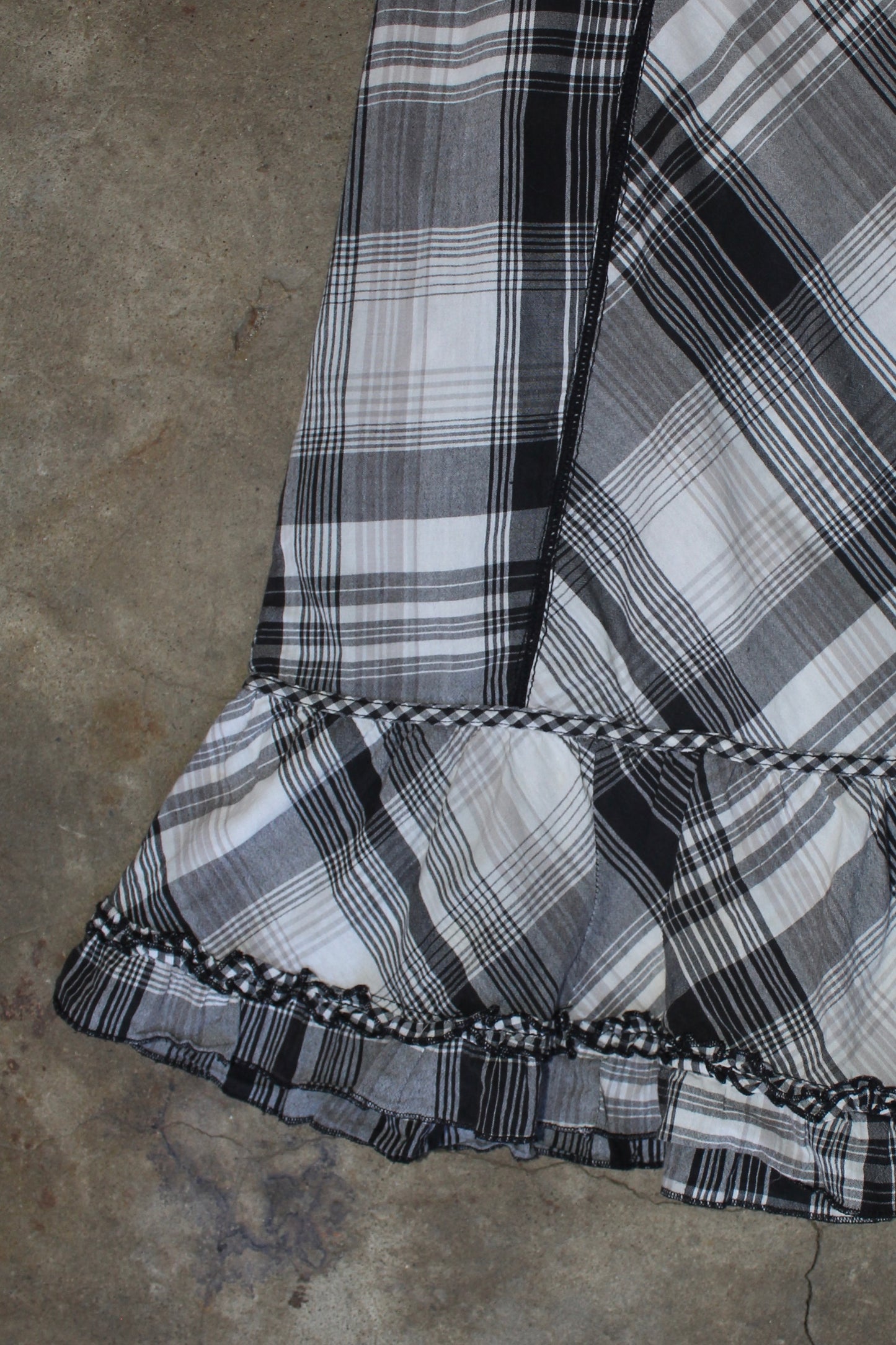 FRENCH LABEL PLAID MINI DRESS