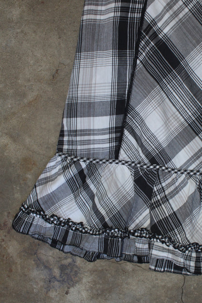 FRENCH LABEL PLAID MINI DRESS