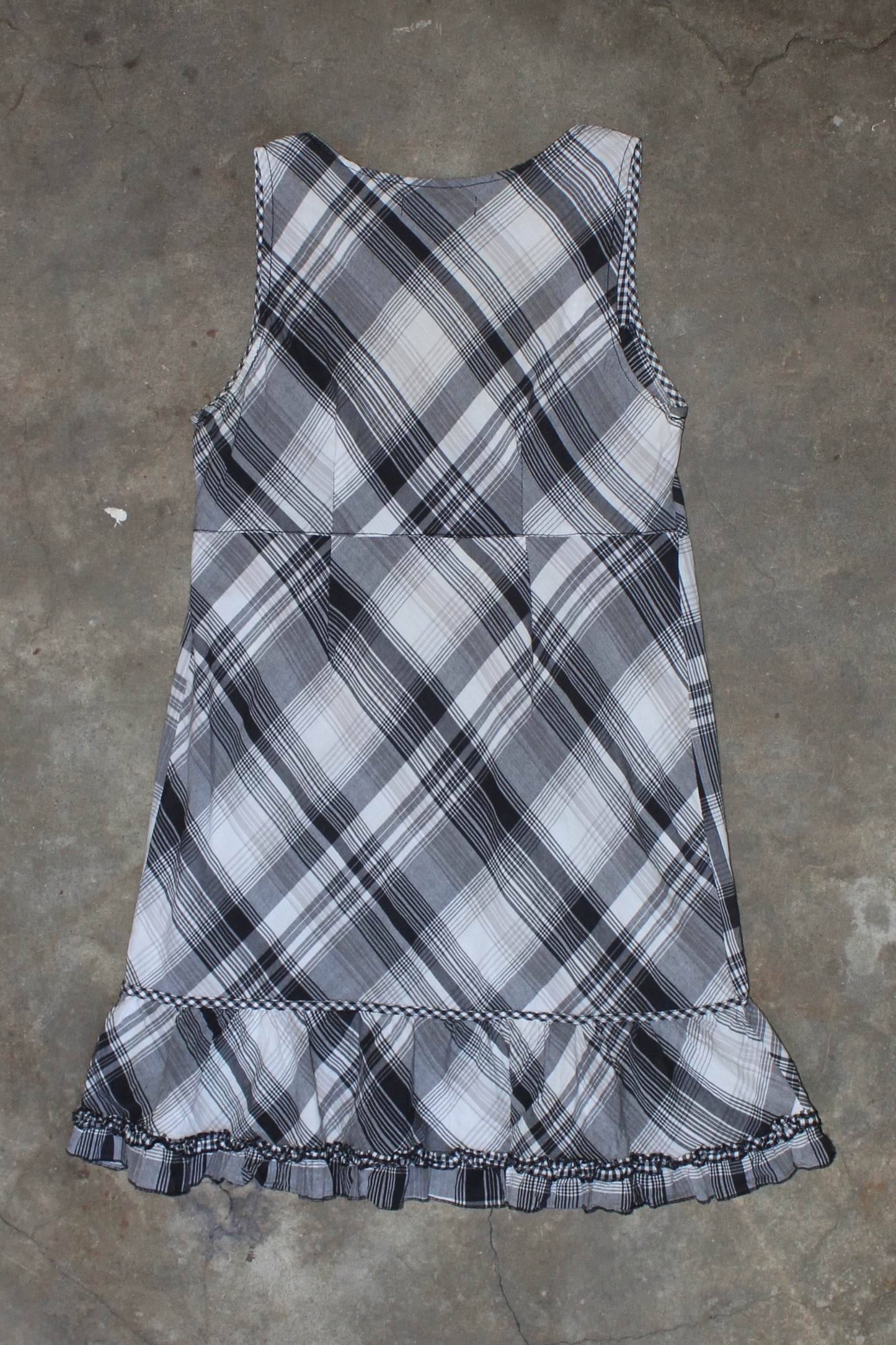 FRENCH LABEL PLAID MINI DRESS