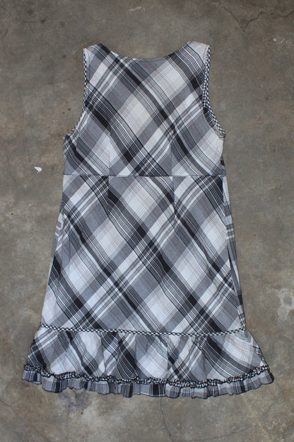 FRENCH LABEL PLAID MINI DRESS