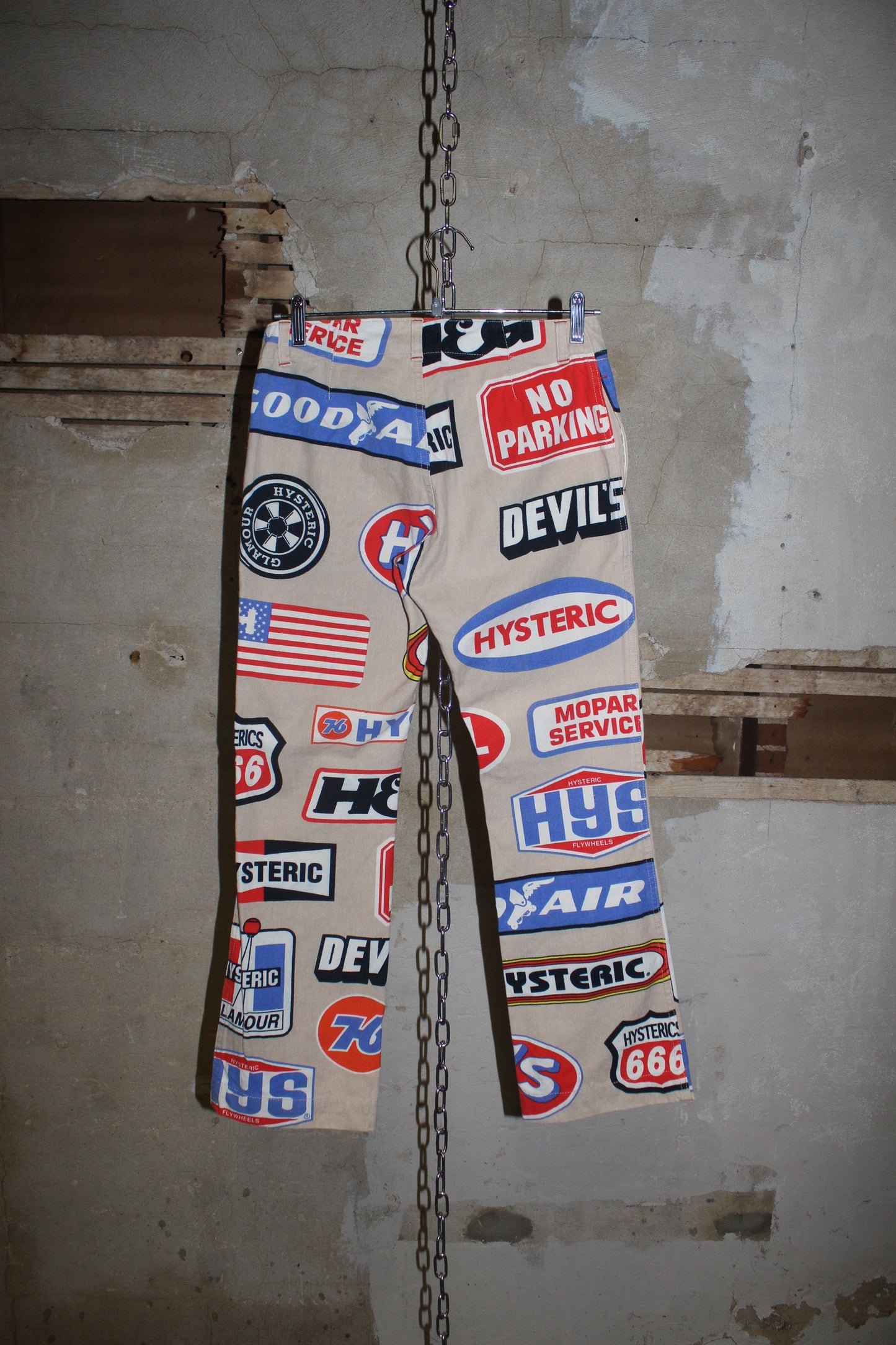 HYSTERIC GLAMOUR 666 COLLAGE PANTS