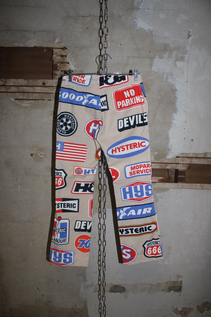 HYSTERIC GLAMOUR 666 COLLAGE PANTS