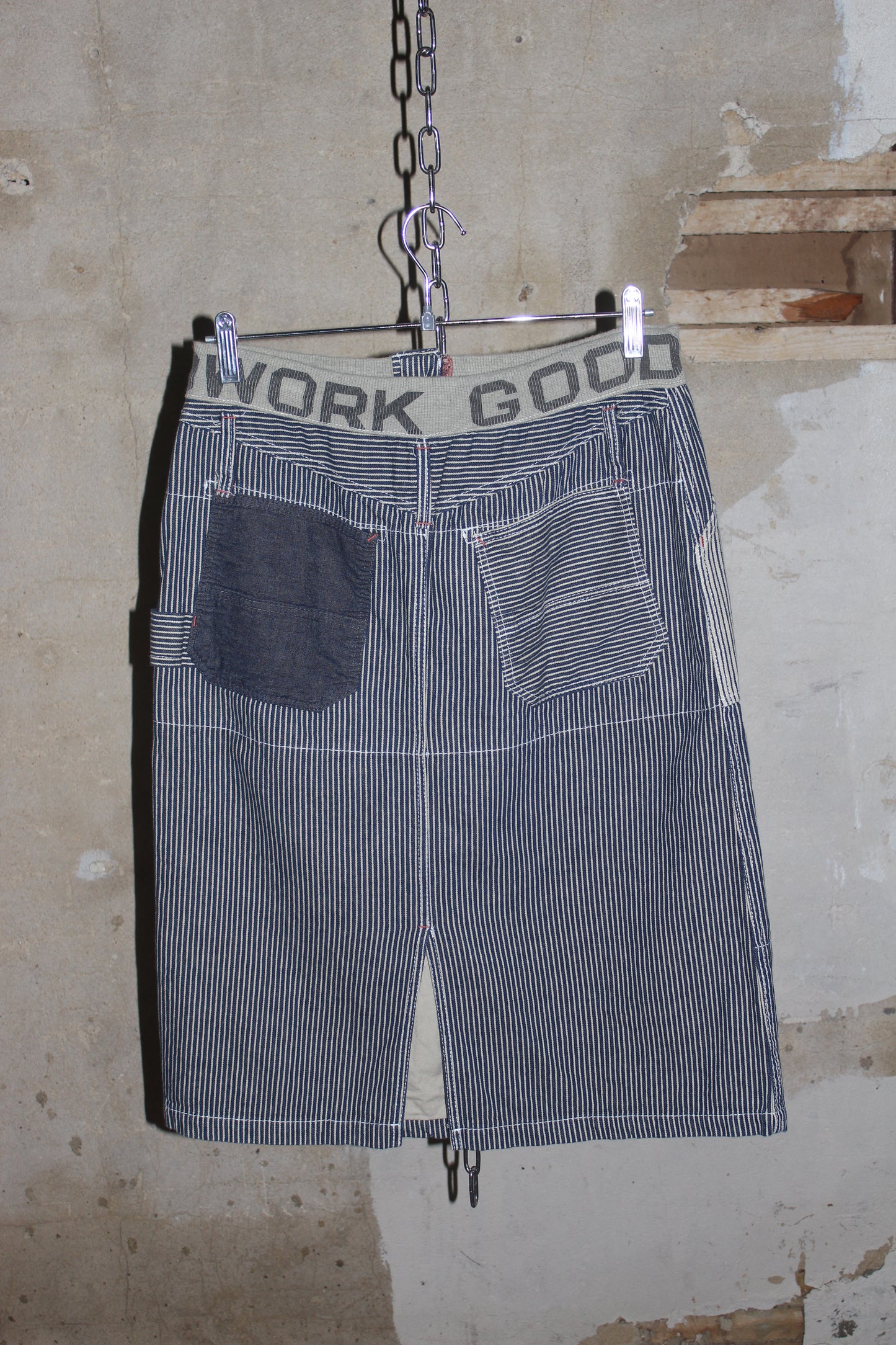 OLD BETTY'S PINSTRIPE MIDI SKIRT