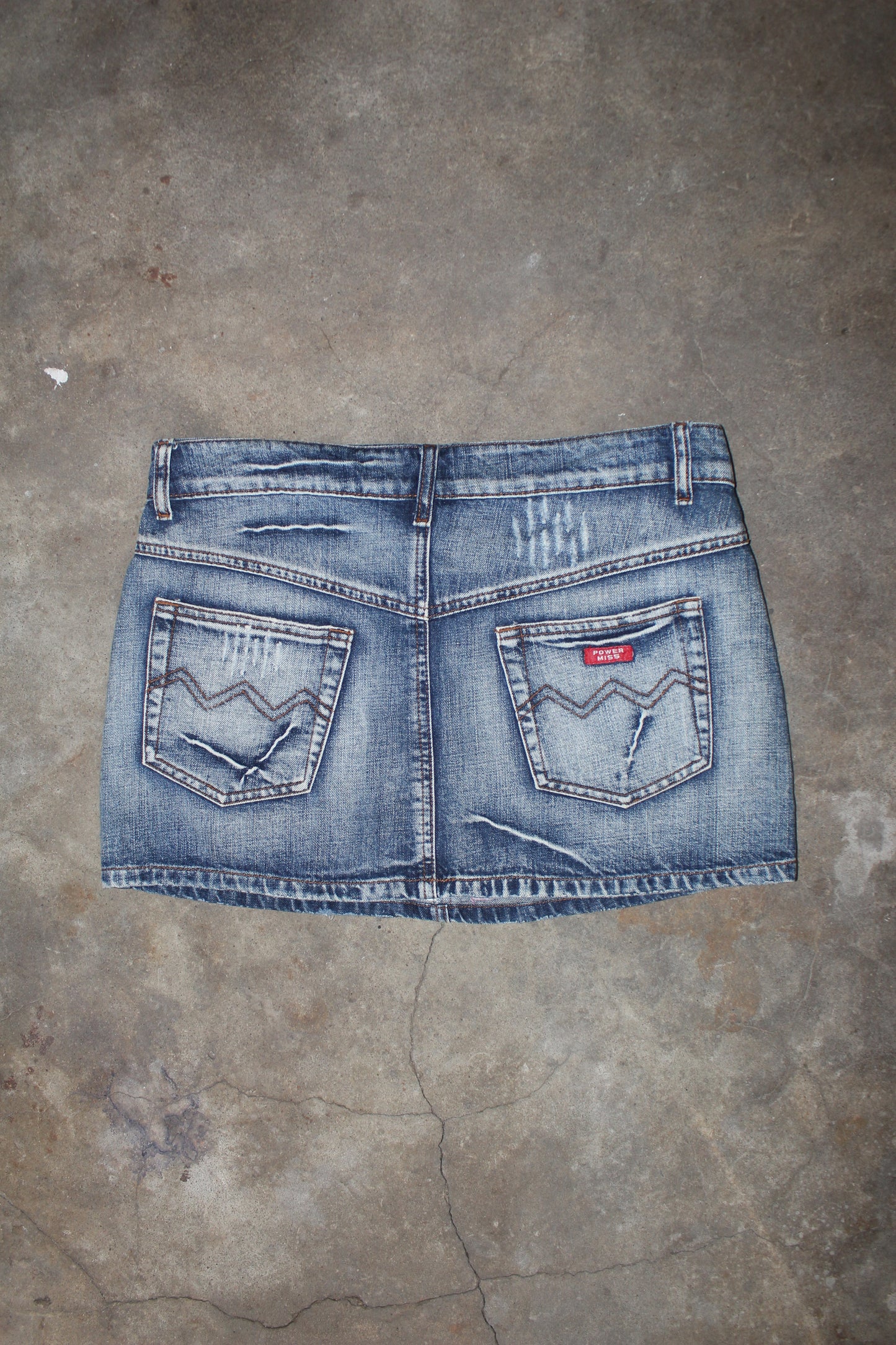 EURO LABEL SEQUIN DENIM MINI SKIRT