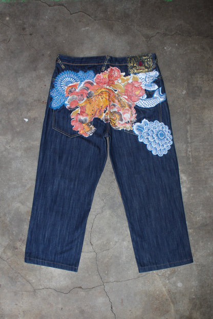 JAPANESE LABEL EMBROIDERED JEANS