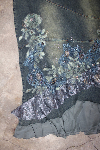 2000s EMBELLISHED DENIM SKIRT