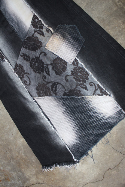 EUROPEAN LABEL PATCHWORK MAXI SKIRT