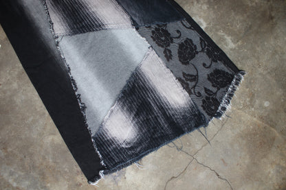EUROPEAN LABEL PATCHWORK MAXI SKIRT