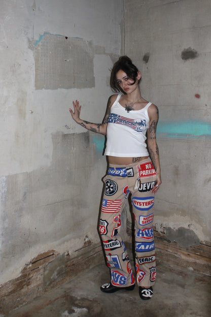 HYSTERIC GLAMOUR 666 COLLAGE PANTS