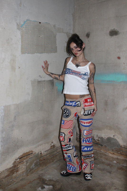 HYSTERIC GLAMOUR 666 COLLAGE PANTS