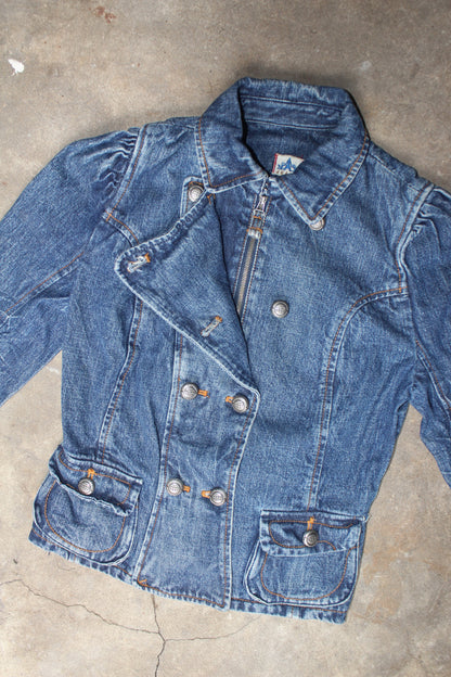 2000S DOUBLE-BREASTED DENIM JACKET