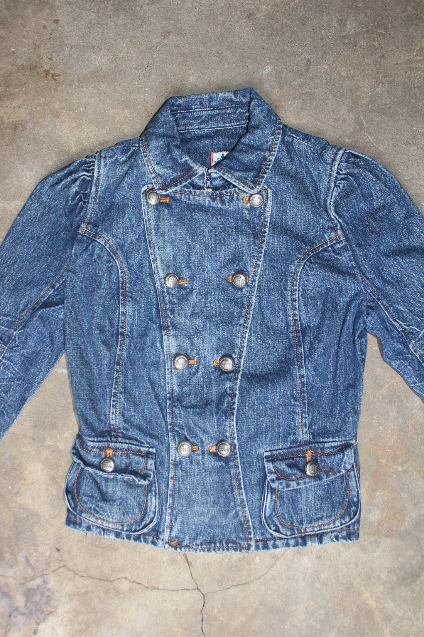 2000S DOUBLE-BREASTED DENIM JACKET
