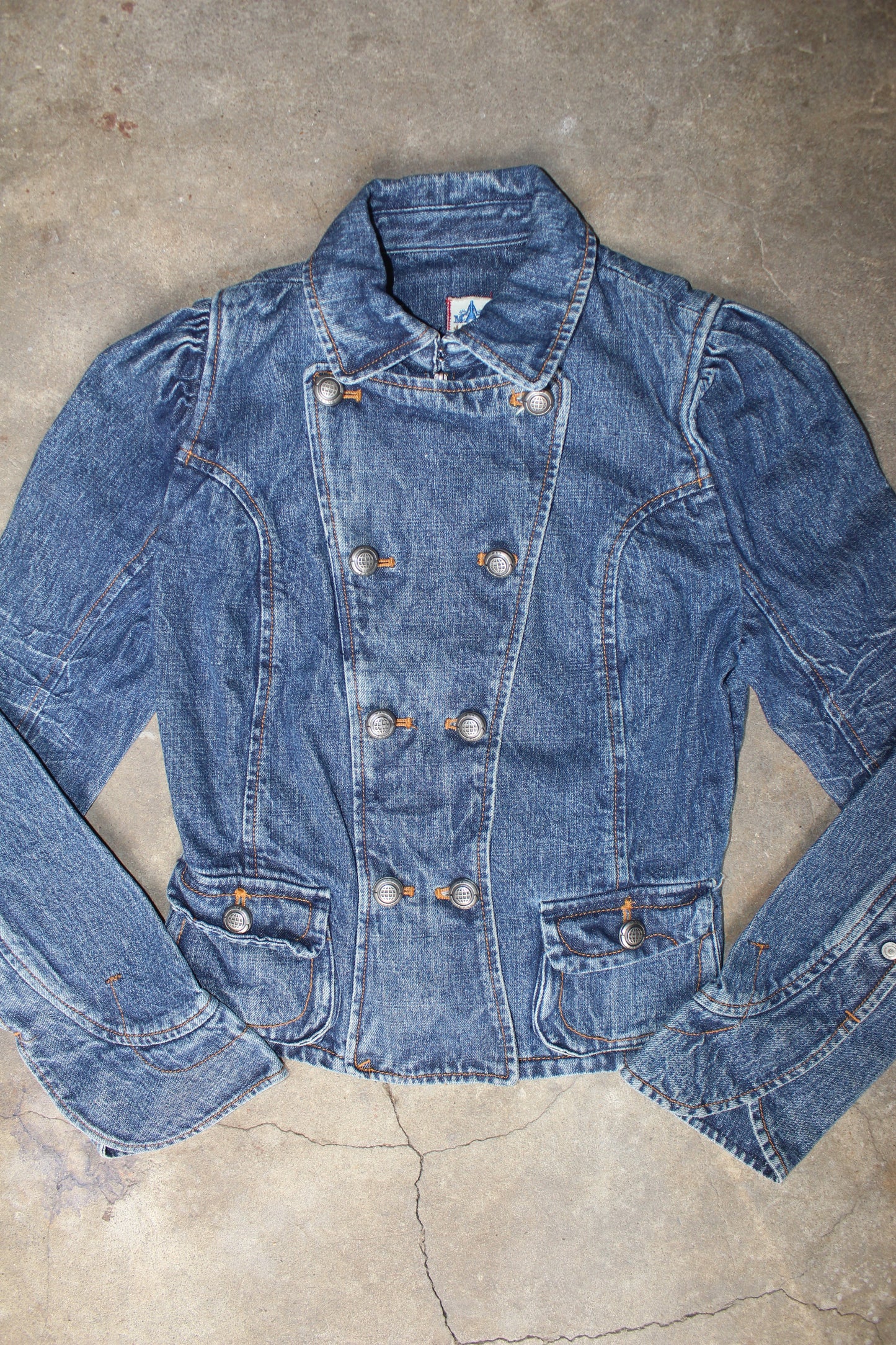 2000S DOUBLE-BREASTED DENIM JACKET