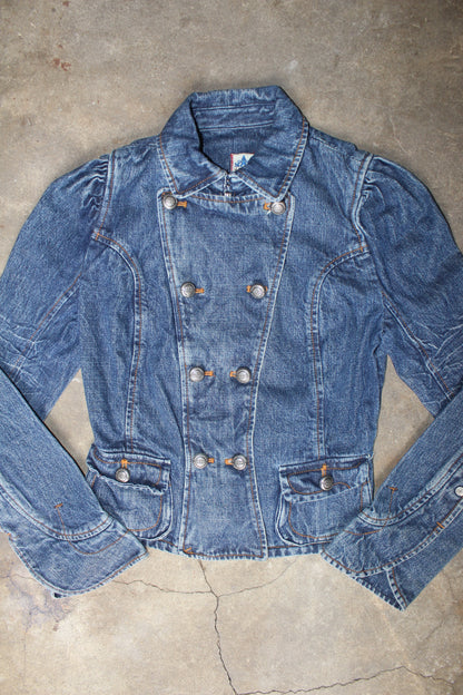 2000S DOUBLE-BREASTED DENIM JACKET