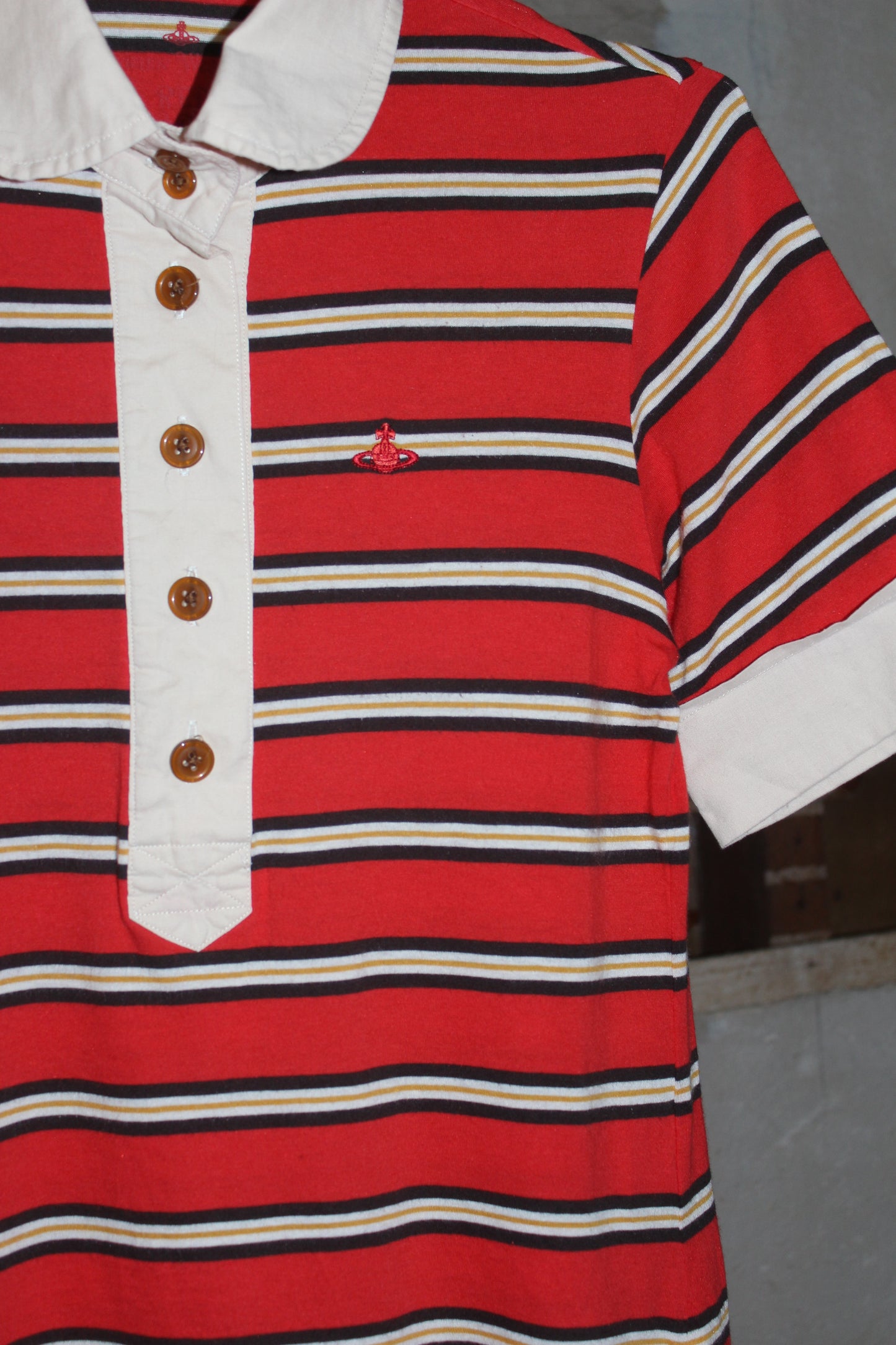 VIVIENNE WESTWOOD STRIPED POLO TEE