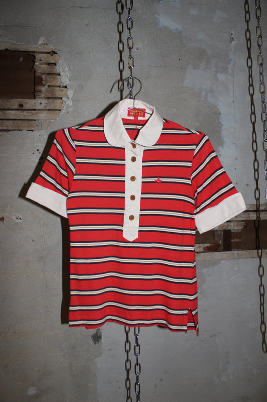 VIVIENNE WESTWOOD STRIPED POLO TEE