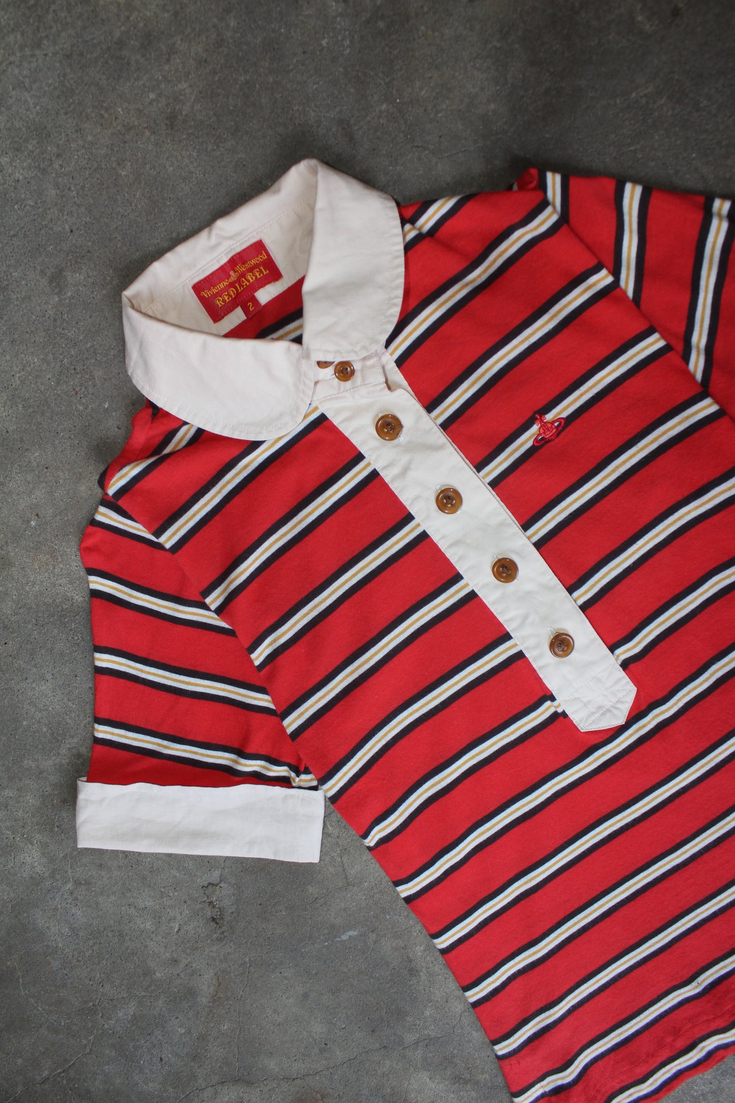 VIVIENNE WESTWOOD STRIPED POLO TEE