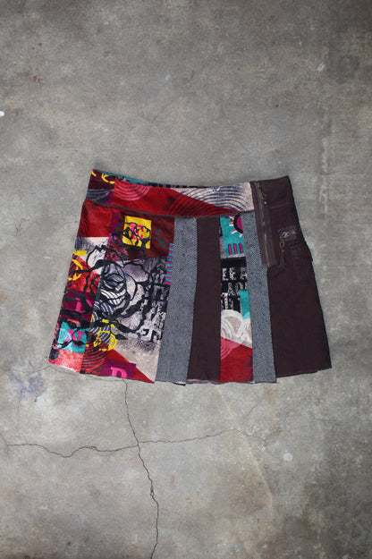 EURO LABEL PATCHWORK MINI SKIRT