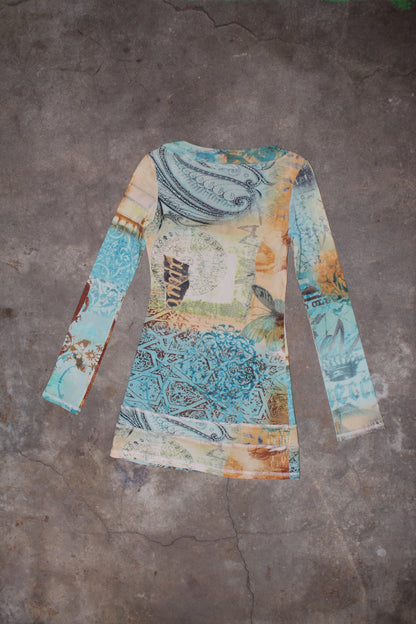 FRENCH LABEL ABSTRACT MESH TOP